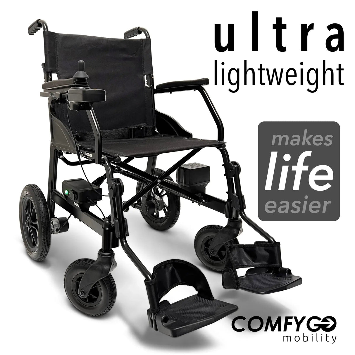 ComfyGo X-Lite Foldable Electric Wheelchair - weighs 28 lbs