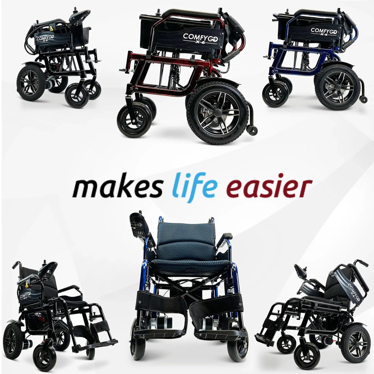 X-6 ComfyGO Lightweight Electric Wheelchair