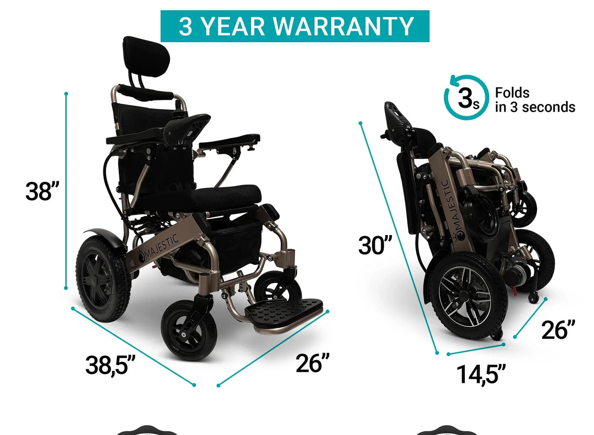 MAJESTIC IQ-9000 Auto Recline Remote Controlled Electric Wheelchair