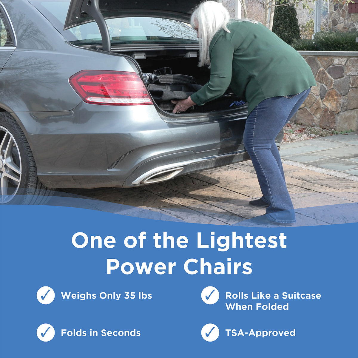 Journey Air Lightweight Folding Power Chair - 35 lbs