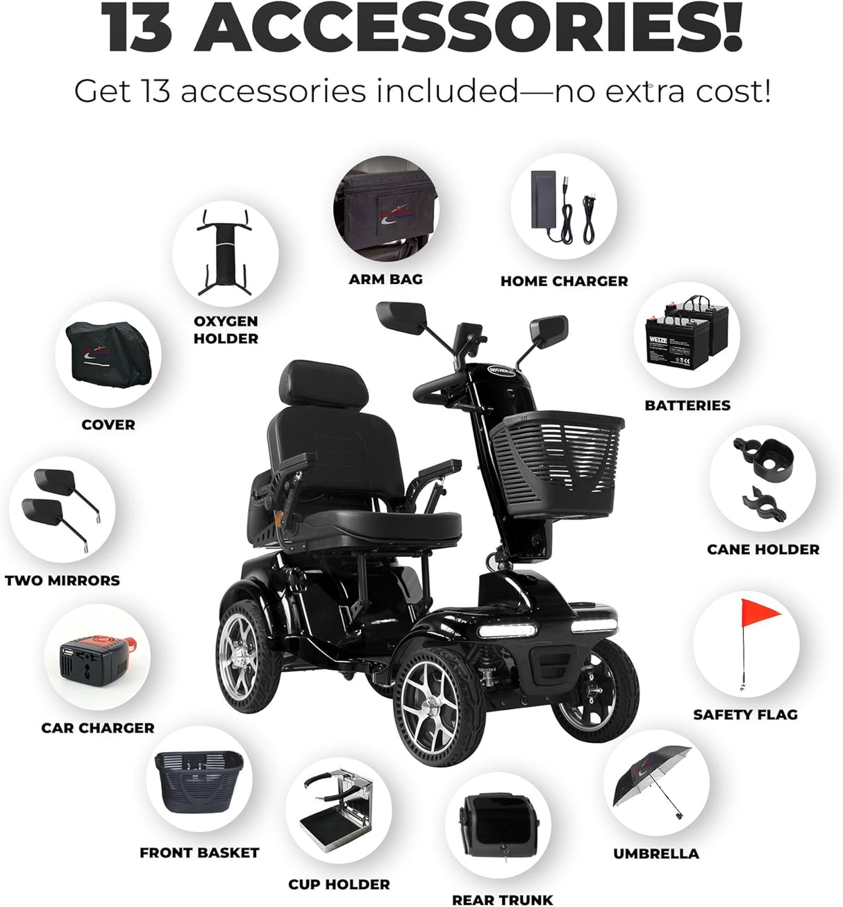 Gladiator 4-Wheel Mobility Scooter - Disassembles