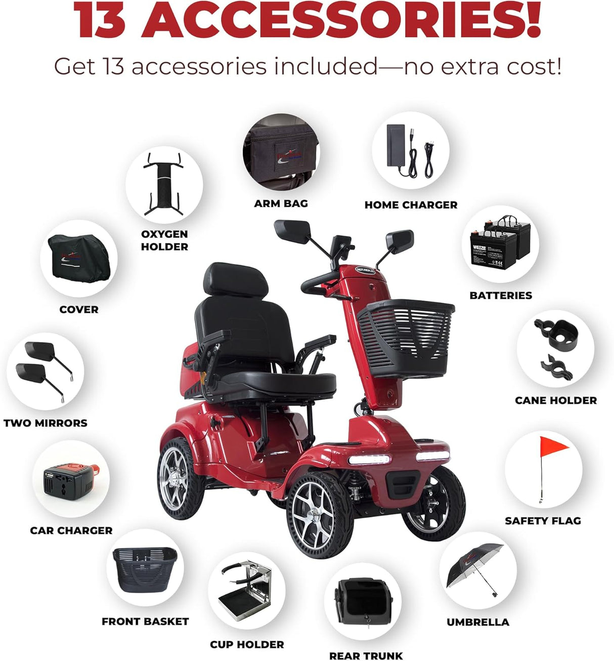 Gladiator 4-Wheel Mobility Scooter - Disassembles