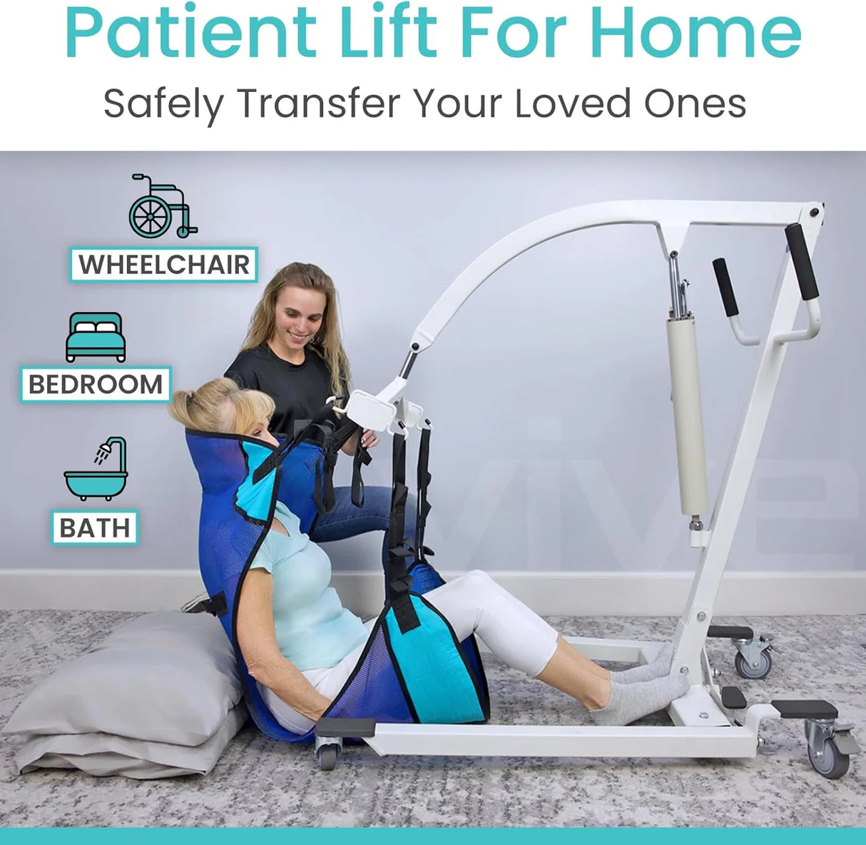 Vive Health Hydraulic Patient Lift - 400 lbs weight capacity