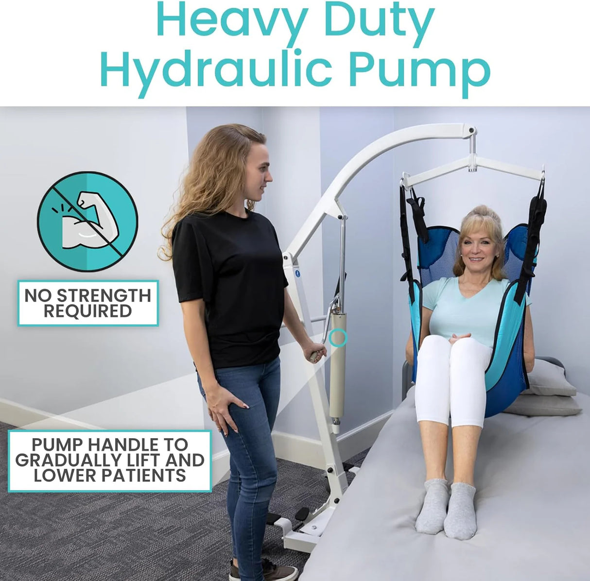 Vive Health Hydraulic Patient Lift - 400 lbs weight capacity