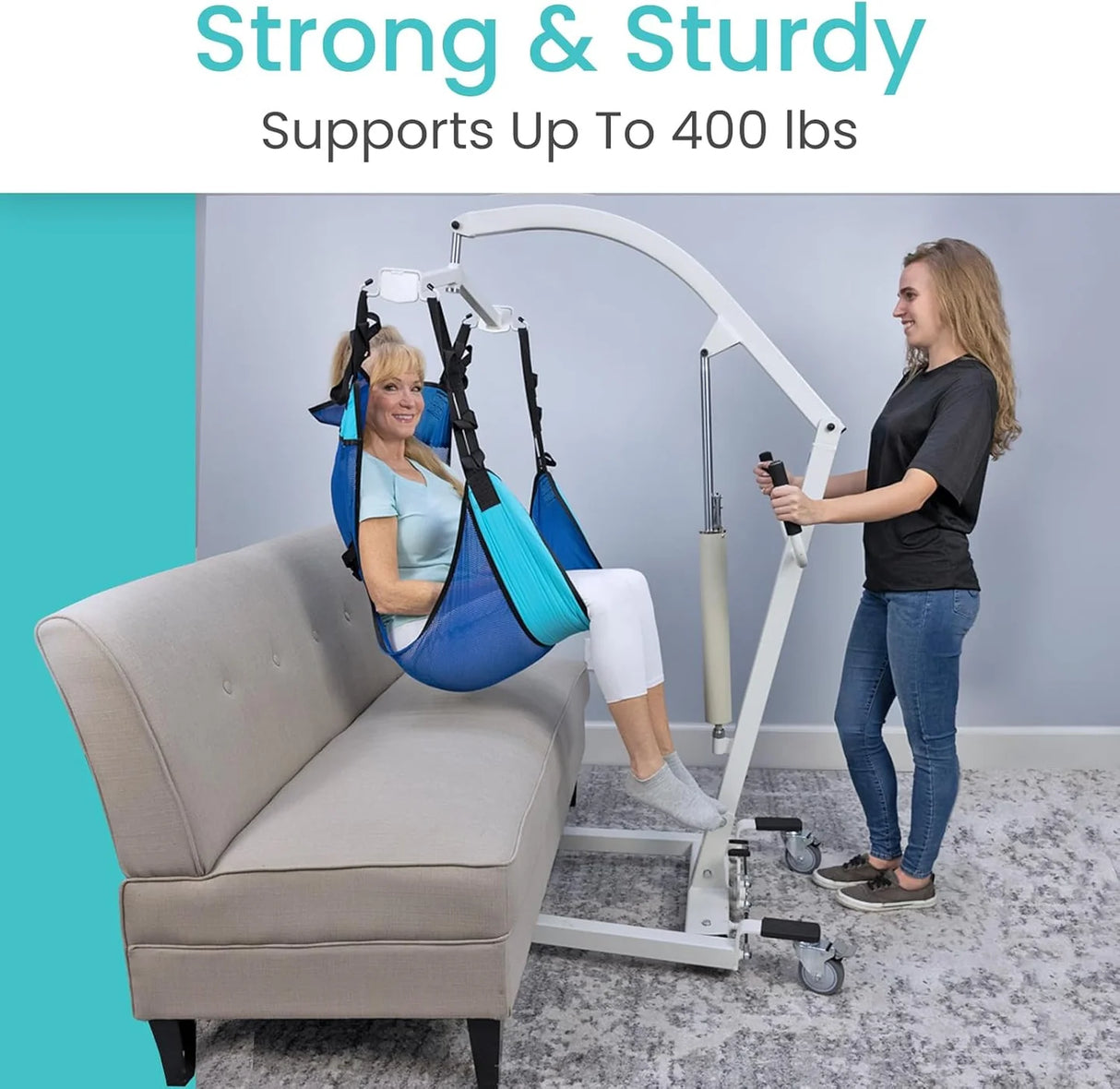 Vive Health Hydraulic Patient Lift - 400 lbs weight capacity