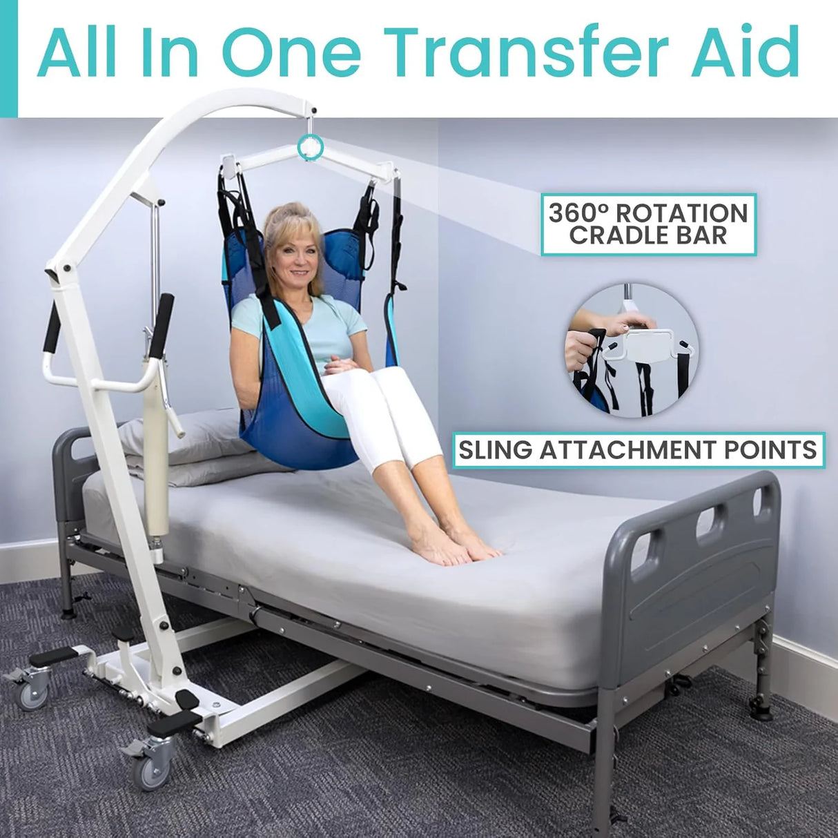 Vive Health Hydraulic Patient Lift - 400 lbs weight capacity