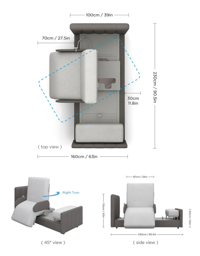 Starsleep Orin Rotating Bed Adjustable Hospital Bed
