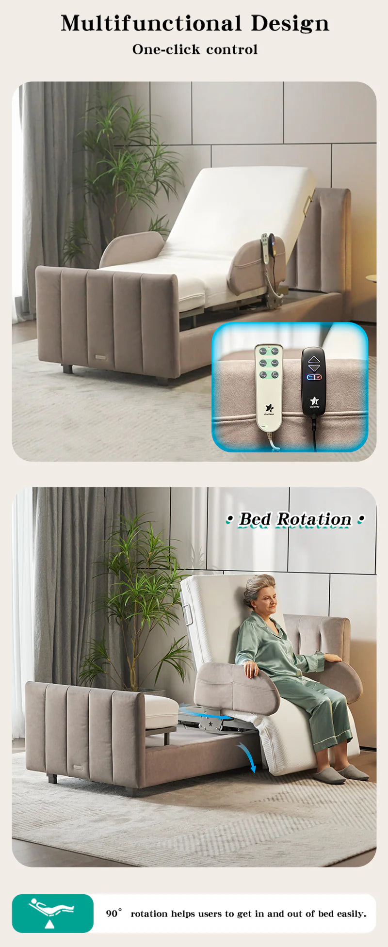 Starsleep Orin Rotating Bed Adjustable Hospital Bed