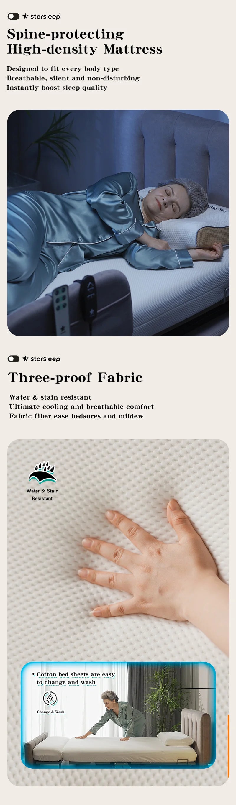 Starsleep Orin Rotating Bed Adjustable Hospital Bed