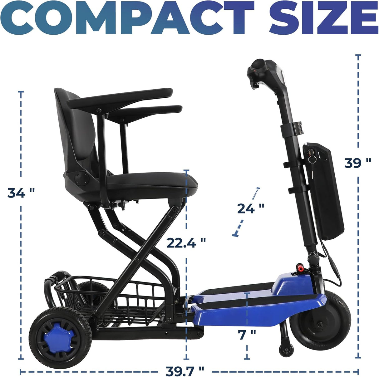 Super Light Flight Portable Folding Mobility Scooter 36 lbs