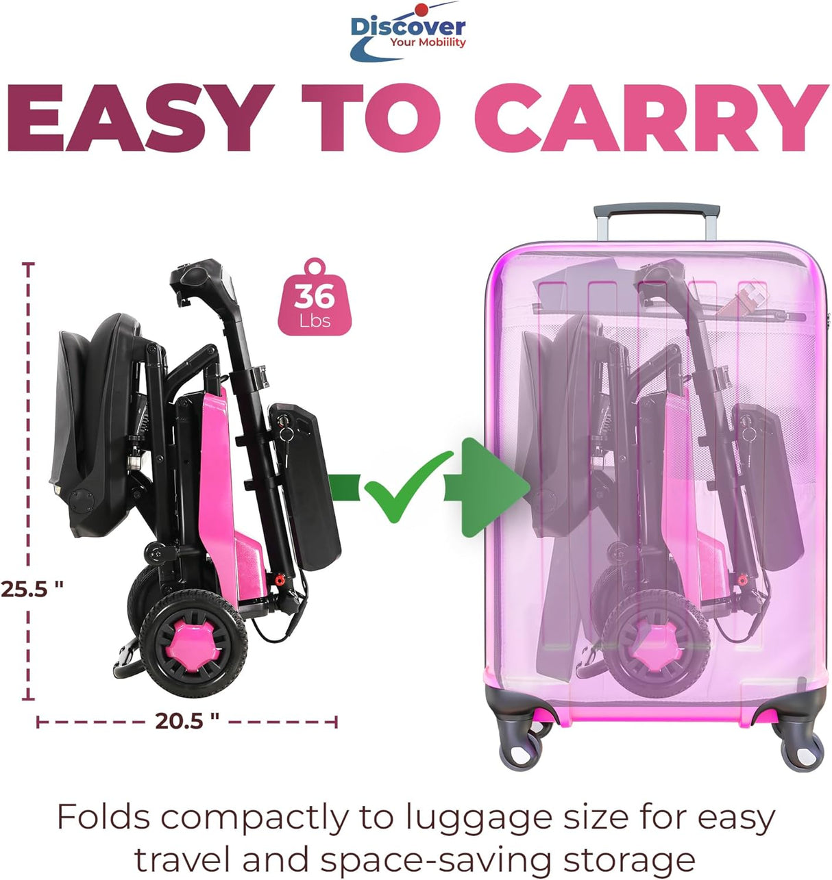 Super Light Flight Portable Folding Mobility Scooter 36 lbs