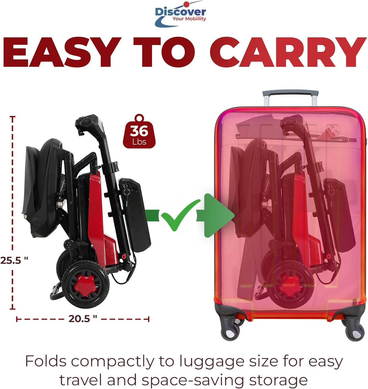 Super Light Flight Portable Folding Mobility Scooter 36 lbs