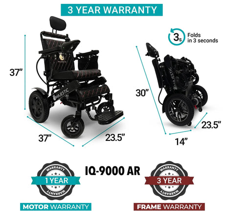 MAJESTIC IQ-9000 Auto Recline Remote Controlled Electric Wheelchair