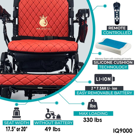 MAJESTIC IQ-9000 Remote Controlled Lightweight Electric Wheelchair