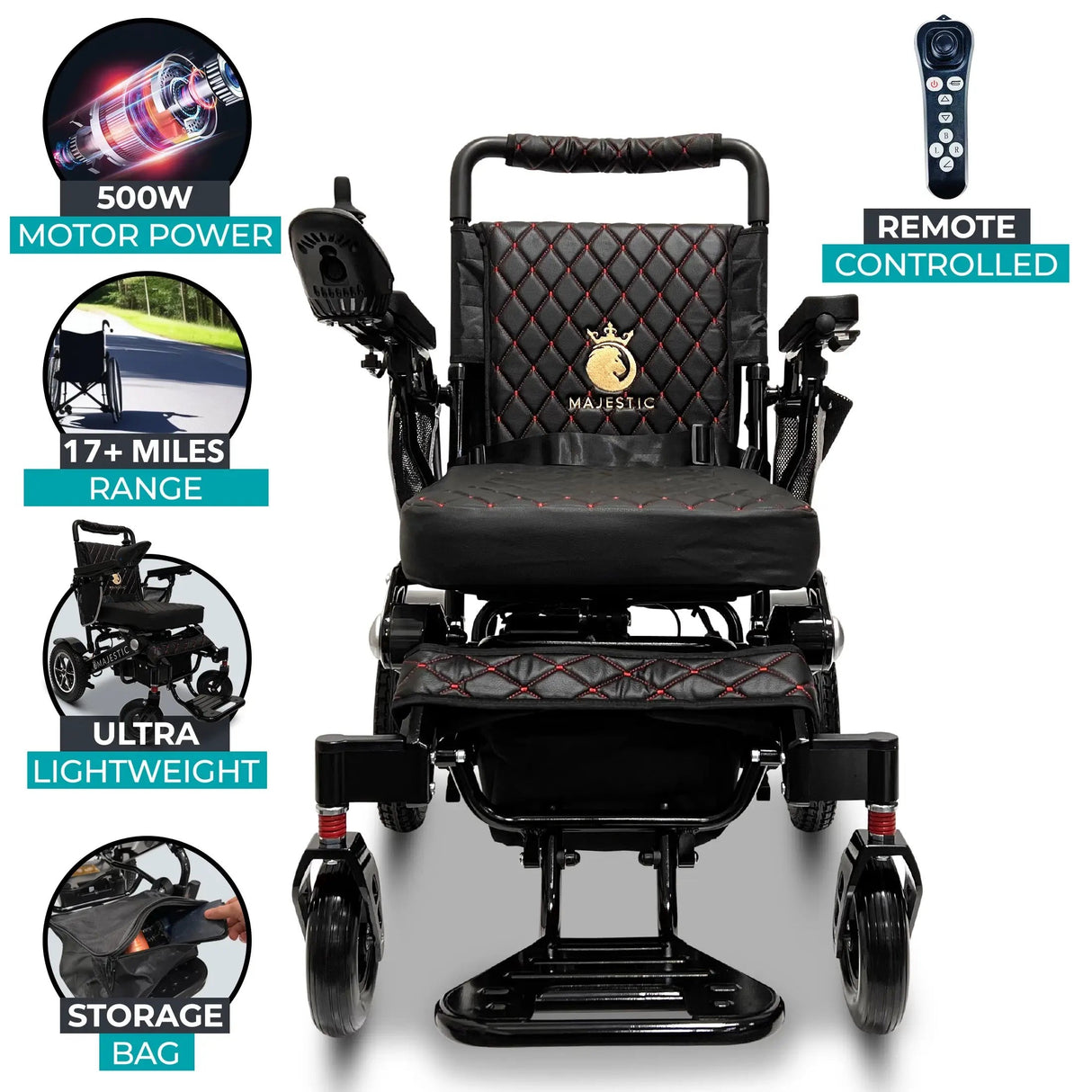 MAJESTIC IQ-7000 Auto Folding Remote Controlled Electric Wheelchair