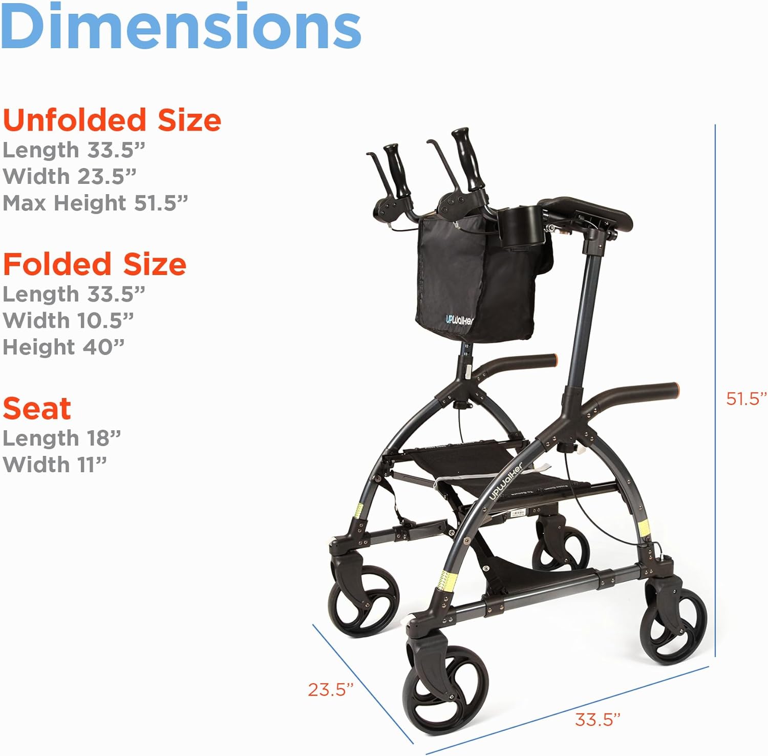 The Original Upwalker Upright Walker and Rollator with Seat – Best ...