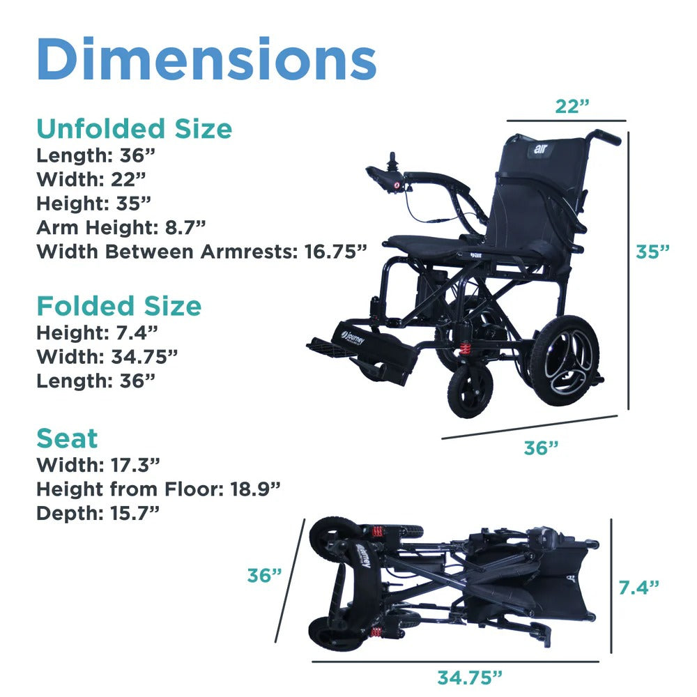 Journey Air 2026 Folding Electric Power Chair - 39 lbs – Best Power ...