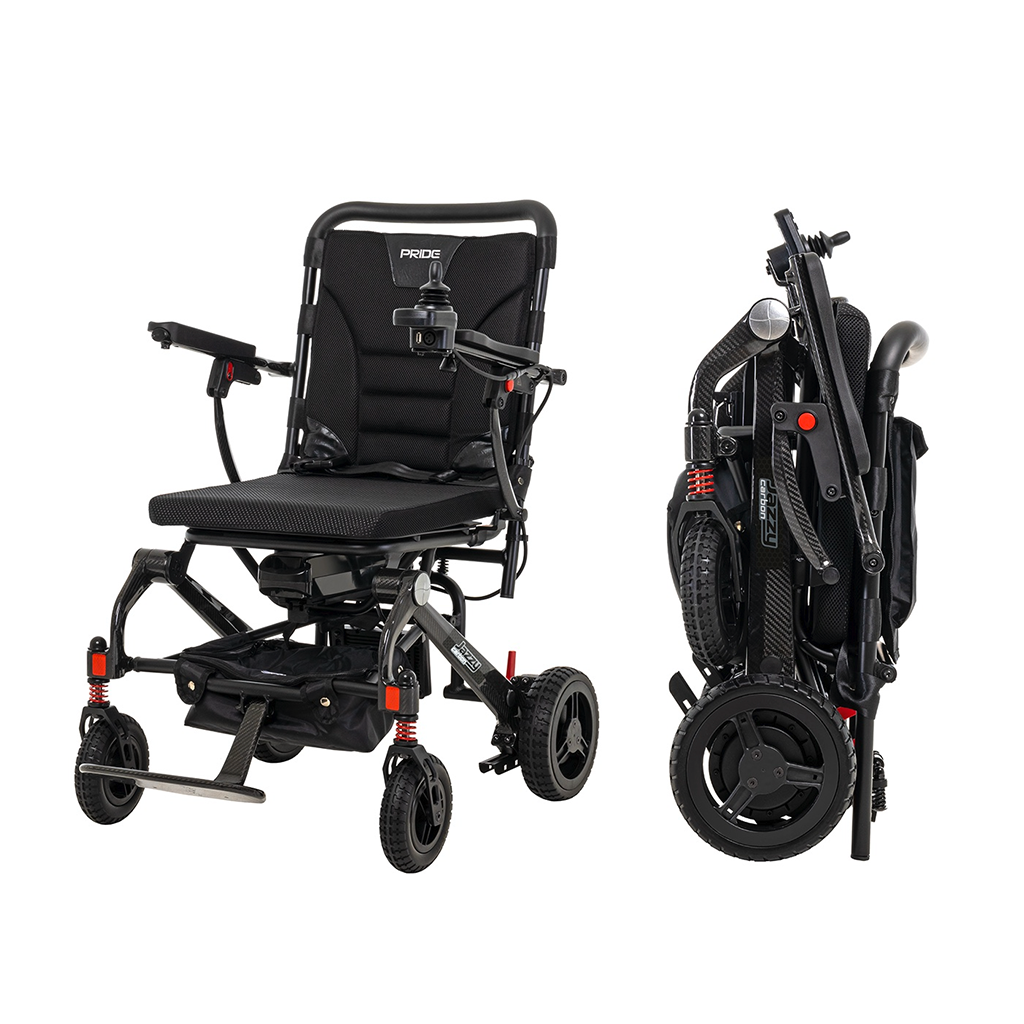 Pride Jazzy Carbon Folding Travel Power Wheelchair